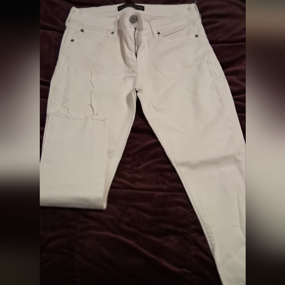 Express Women's Crisp White Ankle Jeans